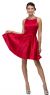 Jeweled Collar Scoop Neck Short Homecoming Party Dress in Red